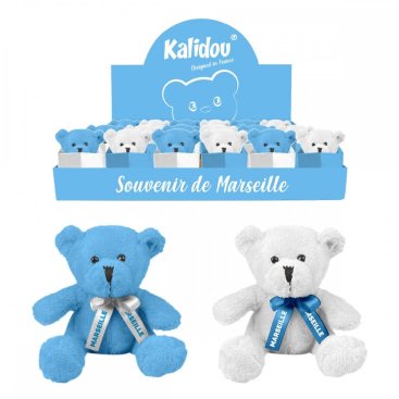 Enesco Kalidou - Oso de peluche navideño con bufanda y gorro para dormir,  14 pulgadas, color marrón