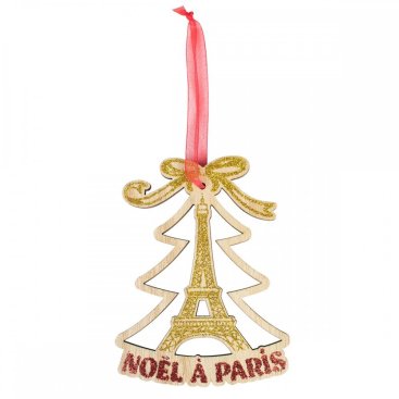 DEMI BOULE VERRE NOEL A PARIS TE SAPIN (x 10) : Enesco France